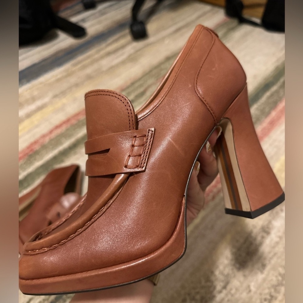 Sam Edelman Brown Heeled Loafers - Picture 4 of 10